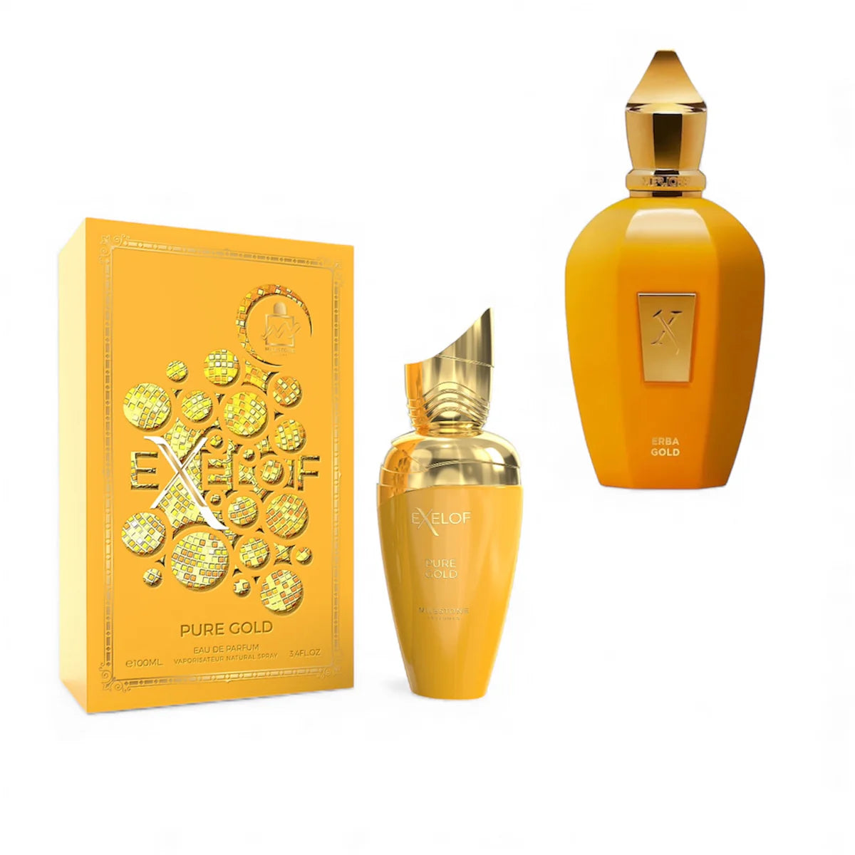 Exelof Pure Gold by Milestone – 2.8 Oz Eau de Parfum